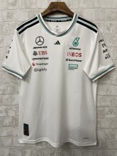 F1 Mercedes  white Short Sleeve Racing Suit 2025