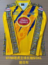 Retro Tiger Home Long Sleeve  1:1 Quality Soccer Jersey 1997-1998