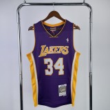 Retro Los Angeles Lakers Purple #34 O'NEAL  1:1 Quality NBA Season Jerseys  1999-2000