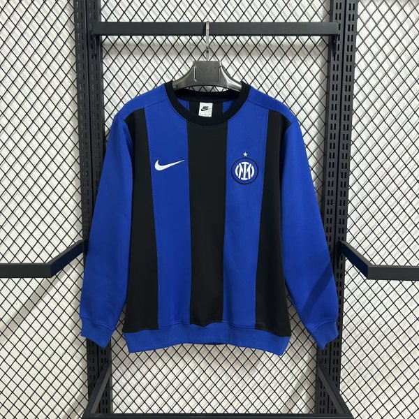 inter Hoodie Blue Black  Jacket  Tracksuit  1:1 Quality Soccer Jersey  25-26