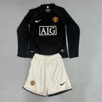 Retro Manchester United Away long   Kids 1:1 Quality Soccer Jersey   2007-2008