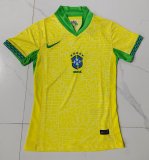 Brazil Home Women fans  1:1 Quality Soccer Jersey   24-25