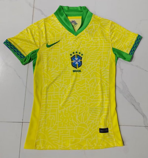 Brazil Home Women fans  1:1 Quality Soccer Jersey   24-25