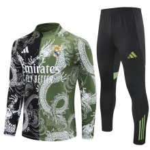 Real Madrid Training  Tracksuit Green Black  (Kids And Man )  1:1  25-26
