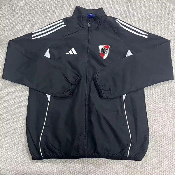 River  Windbreaker  Black 1:1 Quality Soccer Jersey  25-26