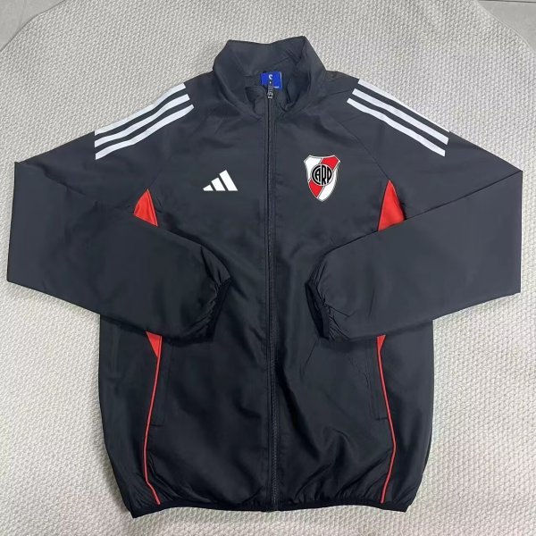 River Windbreaker  Black 1:1 Quality Soccer Jersey  25-26