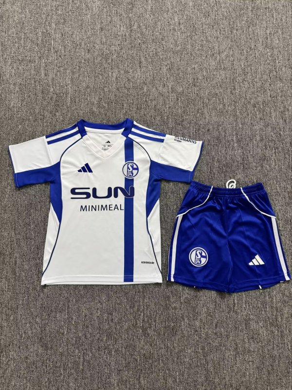 Schalke 04  Away  Kids Fans 1:1 Quality Soccer Jersey  25-26