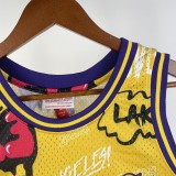 Los Angeles Lakers Yellow graffiti Kobe #8 BRYANT 1:1 Quality NBA  Season Jerseys  1996-1997