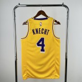 Los Angeles Lakers  yellow  #4 KNECHT  1:1 Quality NBA Jerseys  2023