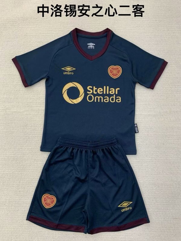 Heart of Midlothian third away  kids  1:1 Quality Soccer Jersey   24-25