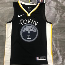 Golden State Warriors Black V-Neck City  Edition   #11 THOMPSON 1:1 Quality NBA Season Jerseys 2019