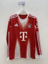 Bayern Munich Home  Long Sleeves Fans  1:1  Quality Soccer Jersey  25-26
