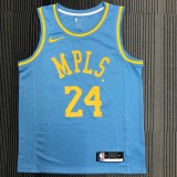 Los Angeles Lakers  Round Neck  MPLS  Blue #24  BRYANT 1:1 Quality NBA Season Jerseys