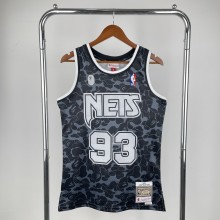 Brooklyn Nets BAPE×M&N  Hardwood Classics  Black #93 BAPE 1:1 Quality NBA  Season Jerseys