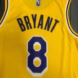Los Angeles Lakers 75 Year Kobe #8 BRYANT  Yollow NBA Jersey