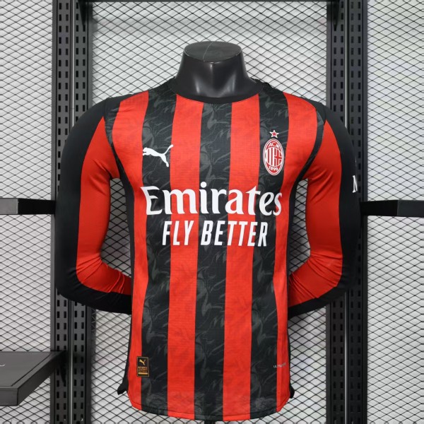 AC Milan Home Long player  1:1 Quality Soccer Jersey  25-26