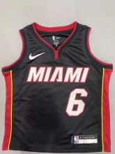 Miami Heat  Black Kids  #6 JAMES 1:1 Quality NBA Jerseys