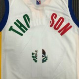 Golden State Warriors White Mexico Retro #11 THOMPSON 1:1 Quality NBA Season Jerseys  75 Year