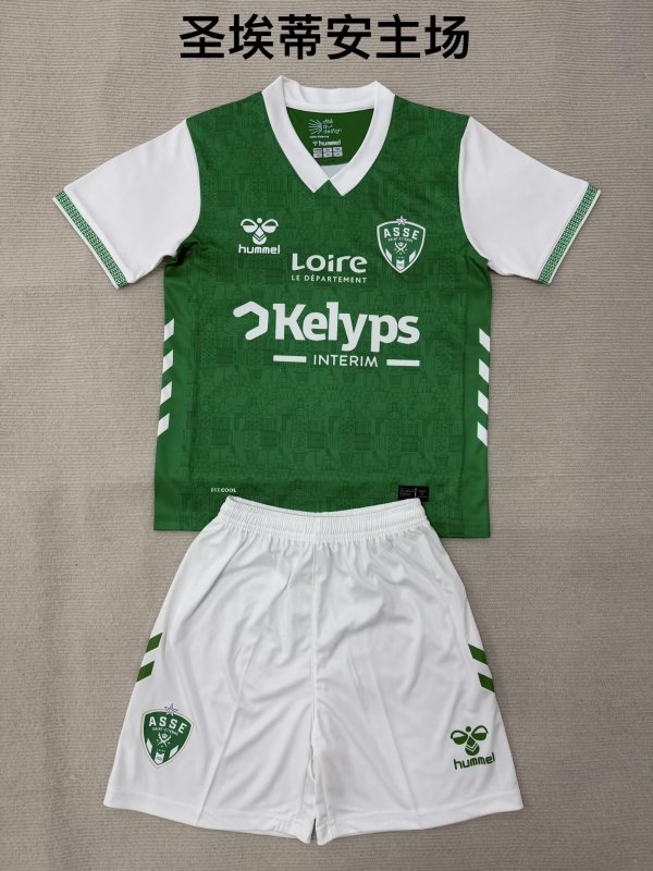 AS Saint-Étienne Home Fans (kids and man ) 1:1 Quality Soccer Jersey  25-26