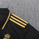 Real Madrid  Polo Retro Fans Black stripe inkjet 1:1 Quality Soccer Jersey  25-26