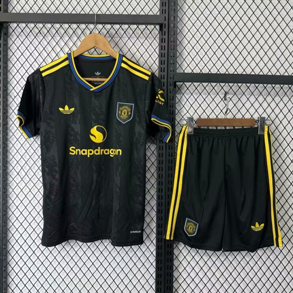 Manchester United  third Away With Pants Sets  fans black 1:1 Quality Soccer Jersey   25-26