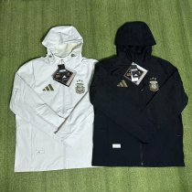 Argentina Windbreaker  Interchange Jacket Black  White 1:1 Quality Soccer Jersey  25-26
