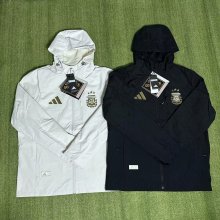 Argentina Windbreaker  Interchange Jacket Black  White 1:1 Quality Soccer Jersey  25-26