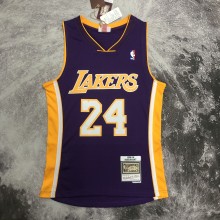 Los Angeles Lakers Kobe  #24 BRYANT Purple V-neck  NBA Jerseys  2008-2009