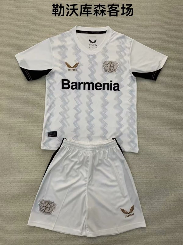Bayer Leverkusen away  kids 1:1 Quality Soccer Jersey   24-25