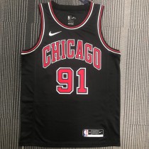 Chicago Bulls Black #91 RODMAN 1:1 Quality NBA  Season Jerseys