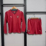 Portugal  Home Long Sleeve  Kids 1:1 Quality Soccer Jersey   26-27 (2026)