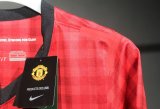 Retro Manchester United long player Home 1:1 Quality Soccer Jersey   2012-2013