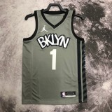 Brooklyn Nets Grey #1 BRIDGES 1:1 Quality NBA  Season Jerseys