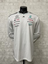 F1 Mercedes  white long Sleeve Racing Suit 2025