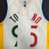 Golden State Warriors White Mexico Retro #95 TOSCANO 1:1 Quality NBA Season Jerseys  75 Year