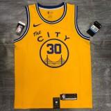Golden State Warriors Yellow Tram City Edition #30 CURRY 1:1 Quality NBA Season Jerseys 2021