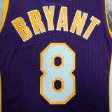 Los Angeles Lakers Kobe  #8 BRYANT Purple V-neck  NBA Jerseys  2000-2001