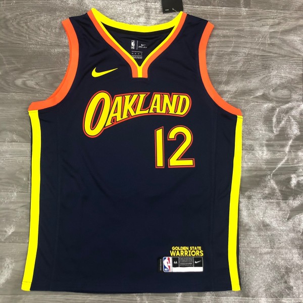 Golden State Warriors  V-neck Black City  Edition #12 OUBRE JR. 1:1 Quality NBA Season Jerseys 2021