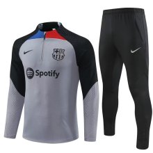 Barcelona player Training  Tracksuit Grey (Kids And Man )  1:1  22-23