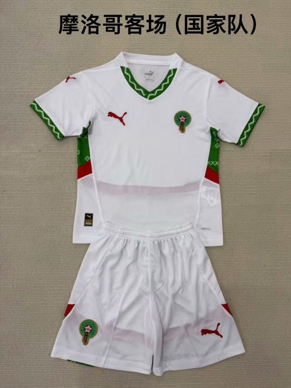Morocco away fans 1:1 Quality Soccer Jersey   have kids  (16-2XL)   24-25