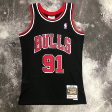 Chicago Bulls Black   #91 RODMAN 1:1 Quality NBA  Season Jerseys  1998