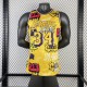 Los Angeles Lakers Yellow Graffiti  #34 O'NEAL  1:1 Quality NBA Season Jerseys 1996-1997