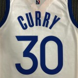 Golden State Warriors White V-Neck #30 CURRY 1:1 Quality NBA Season Jerseys  75 Year