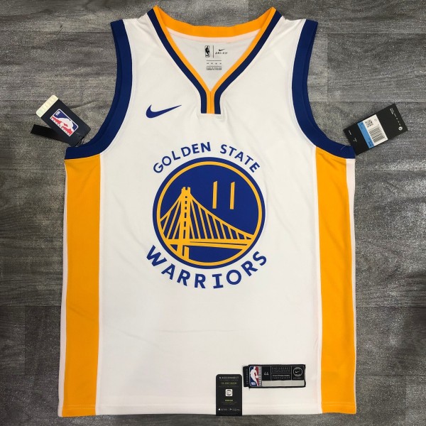 Golden State Warriors White V-Neck  #11 THOMPSON 1:1 Quality NBA Season Jerseys 2020