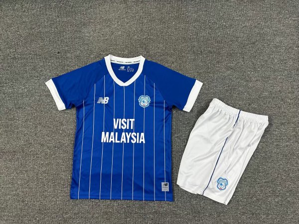 Cardiff City Home kids 1:1 Quality Soccer Jersey  25-26