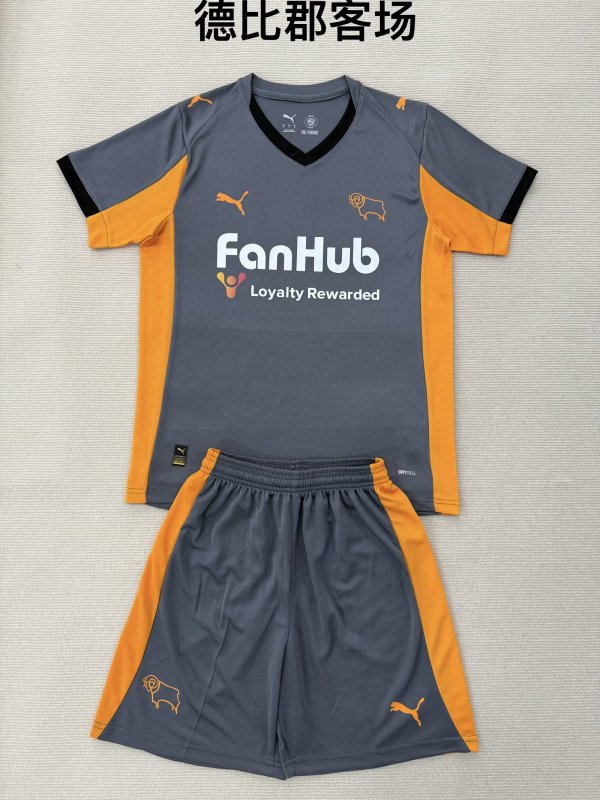 Derby County  Away Fans 1:1 Quality Soccer Jersey   25-26 (kids and man )