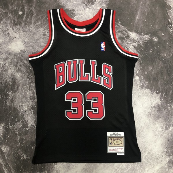 Chicago Bulls Black #33 PIPPEN 1:1 Quality NBA  Season Jerseys  1998