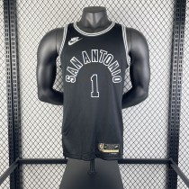 San Antonio Spurs Retro Black #1 WEMBANYAMA 1:1 Quality NBA  Season Jerseys 2023