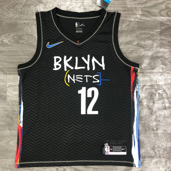 Brooklyn Nets City Edition graffiti Black #12 HARRIS 1:1 Quality NBA  Season Jerseys 2021