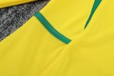 Retro Brazil Home Long Sleeve Kids   1:1 Quality Soccer Jersey 2002